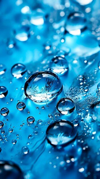 Photo water drops on a blue background | Premium Photo #Freepik #photo Water Dripping, Photo Water, Blue Photography, Water Background, Water Drip, Blue Background Images, About Water, Water Photography, Water Droplets