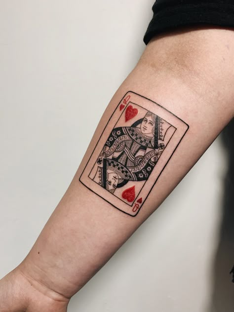 The Joker Card Tattoo, Face Card Tattoo, Queen Card Tattoo For Women, Card Suite Tattoo, Pack Of Cards Tattoo, 8 Of Hearts Playing Card, House Of Cards Tattoo, Queen Of Hearts Tattoo Cards, Queen Playing Card Tattoo