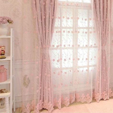 Pink Bed Canopy, Princess Curtains, Curtain Beads, Curtains For Kids, Pink Blackout Curtains, Pink Headboard, Blackout Curtains Bedroom, Bohemian Curtains, Pink Bedroom Decor