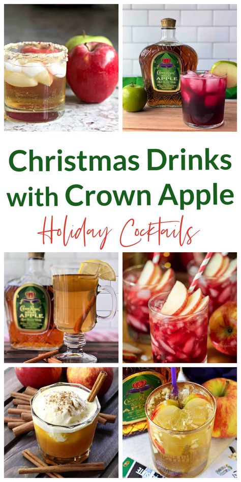 Crown Royal Regal Apple is the perfect base for your favorite drinks this holiday season. These crown apple cocktails all have a crisp apple flavor and are great any time of year. Crown Royal Flavors, Drinks To Make With Crown Apple, Drinks Alcohol Recipes New Years, Crown Royal Punch Drink Recipes, Crown Royal Drinks Apple, Green Apple Crown Drinks, Cocktails With Crown Apple, Crown Apple Punch Recipes, Crown Apple And Fireball Drinks