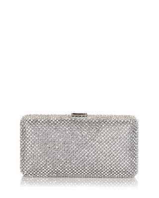 Sondra Roberts Rhinestone Box Clutch | Bloomingdale's Dinner Fits, Silver Clutch, Rhinestone Clutch, Box Clutch, Handbag Heaven, Alessandra Ambrosio, Cute Patterns Wallpaper, Silver Rhinestone, Embellished Dress