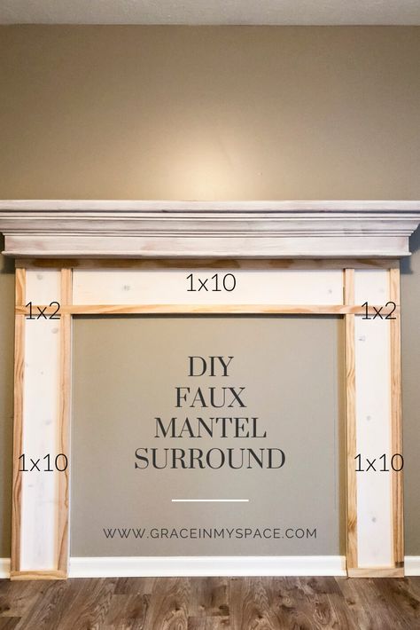 Faux Fireplace Mantel, Diy Faux Fireplace, Faux Mantle, Diy Mantle, Diy Fireplace Mantle, Diy Fireplace Mantel, Faux Fireplace Mantels, Fireplace Mantel Surrounds, Fake Fireplace