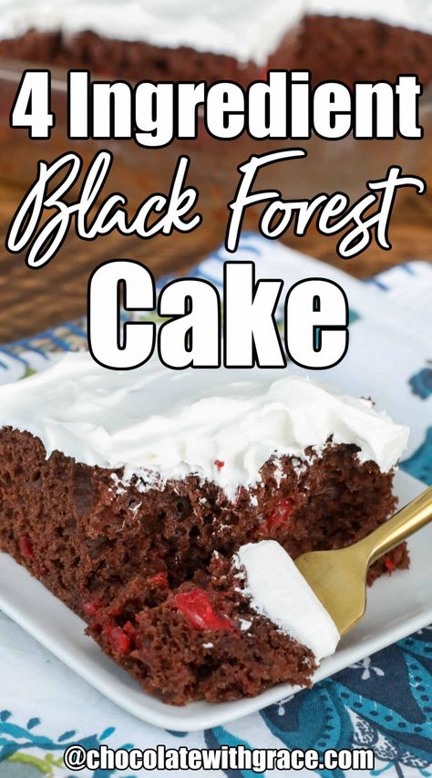 Black Forest Cake Mix Recipe, Quick Black Forest Cake, Cake Mix Black Forest Cake, Black Forest Cake Using Box Cake, Diy Black Forest Cake, No Bake Black Forest Cake, Black Cherry Cake Recipe, Black Forest Cake With Box Cake, Easy Black Forest Cupcakes