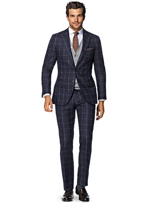 Suit Navy Check Lazio P4730i | Suitsupply Men Suit Wedding, Fashion Sketches Men, Modern Suits, Mens Fashion Illustration, Man Illustration, Fashion Illustration Sketches, Men Formal, Fashion Figures, Men’s Suits