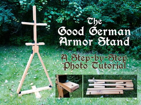 Armor stand Armor Stand, Chest Woodworking Plans, Sca Armor, Woodworking Plans Patterns, Medieval Furniture, Woodworking Logo, Woodworking Projects For Kids, Woodworking Patterns, Woodworking For Kids