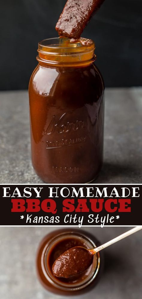 Kansas City Bbq Sauce Recipe, Carolina Mustard Bbq Sauce, Easy Bbq Sauce, Bbq Sauce Homemade Easy, Make Bbq Sauce, Mustard Bbq Sauce, How To Make Bbq, Homemade Bbq Sauce Recipe, Homemade Bbq Sauce