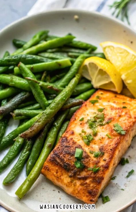 Air Fryer Salmon Recipe - Wasian Cookery Reuben Recipe, Air Fryer Salmon, Creamy Dill Sauce, Broccoli Cheese Soup Recipes, Air Fryer Cooking Times, French Onion Soup Recipe, Steamed Asparagus, Fried Salmon, Healthy Salmon