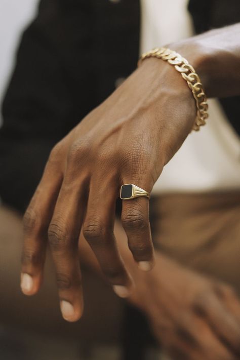 Onyx Signet Ring, Mens Pinky Ring, Gold Pinky Ring, Lucy Williams, Mens Rings Fashion, Signet Ring Men, Spinel Gemstone, Mens Gold Rings, Gold And Silver Rings