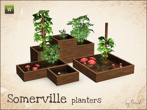 Somerville Planters by Gosik  http://www.thesimsresource.com/downloads/1169276 Sims 3cc, Ts3 Cc, Mod Furniture, The Sims 4 Pc, Cc Furniture, Garden Planter Boxes, Sims 4 Expansions, Sims 4 Characters, Sims 1