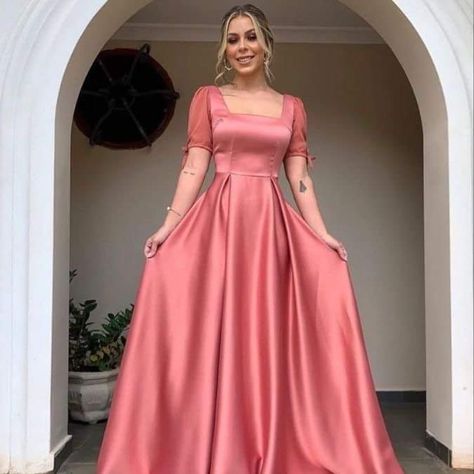 Silk Frocks For Women Western, Satin Long Frocks, Satin Frock Design, Silk Frocks For Women, Satin Frocks For Women, Frocks Designs For Women, Satin Frock, Frock Designs For Women, Types Of Gowns