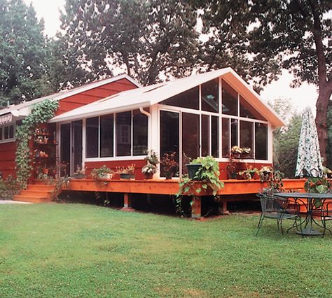 Deck Into Sunroom, Deck To Sunroom, Deck To Sunroom Conversion, Sunroom Conversion, Sunroom Diy, Porch To Sunroom, Sunroom Deck, Deck Enclosures, Outdoor Sunroom