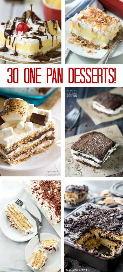 One Pan Desserts are the perfect solution for easy entertaining, or just a special weeknight treat. Desert For Potluck Easy Desserts, Dessert For Fish Fry, Sunday Lunch Dessert Ideas, Desserts For Fish Fry, Fish Fry Dessert Ideas, One Pan Desserts Easy, Pan Desserts For A Crowd, One Pan Desserts, Easy Spring Desserts