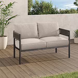 Gand patio Outdoor Loveseat,Wicker Conversation Set with Thick Cushion for Porch, Garden, Yard Wicker Outdoor Furniture, Wicker Patio Furniture Set, Outdoor Furniture Set, Patio Sofa Set, Outdoor Wicker Furniture, Outdoor Loveseat, Wicker Patio Furniture, Backyard Spaces, Wicker Sofa