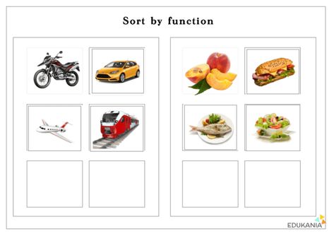 Objects' function: Sorting by function for Beginners - Aba Therapy, Free Printable Worksheets, Speech Therapy, Printable Worksheets, Special Education, Free Printable, Preschool, Education, Pre School