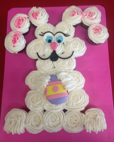 Bunny Easter Cake, Bunny Cupcake Cake, Cupcake Bunny Cake, Easter Decorated Cupcakes, Easter Bunny Cakes, Easter Bunny Cupcake Cake, Easter Bunny Cupcakes Ideas, Bunny Cakes For Easter, Easter Cupcake Decorating Ideas