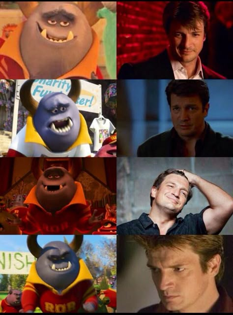 Monster Johnny Worthington and Nathan, no adjectives needed. Johnny Worthington, Monsters Inc Characters, Monsters Inc University, Castle Tv Shows, Castle Tv, Nathan Fillion, Monster University, Monsters Inc, Character Art