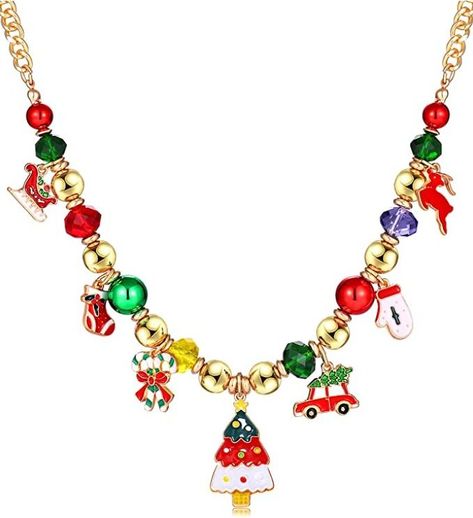 BUY NOW #jewellery #fashion #pendant #necklace #amazon #amazonfashionfinds #amazonproducts #shoponline Christmas Necklaces, Present Bow, Boot Charms, Candy Cane Reindeer, Festival Necklace, Bow Pendant, Lululemon Headbands, Christmas Necklace, Presents For Women