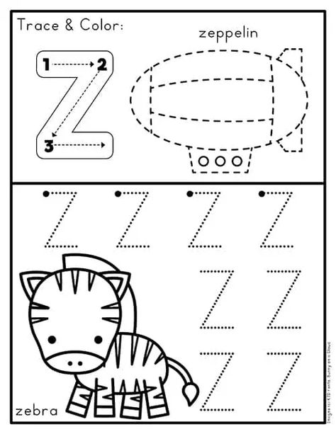 Free printable letter Z coloring pages for preschool and kindergarten students. These thick black line, easy alphabet coloring pages are great for young learners to build letter recognition and beginning letter sound skills. Letter Z Tracing Worksheet, Letter Z Worksheets For Preschool, Letter Z Preschool, Z Worksheet, Letter Z Crafts, Preschool Alphabet Printables, Tracing Letters Preschool, Letters Preschool, Letter Learning