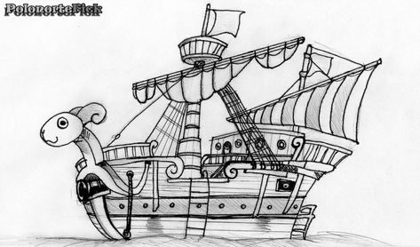 Going Merry Drawing, One Piece Ship Going Merry, Going Merry One Piece, Going Merry, One Piece 1, One Piece Ship, Male Sketch, Deviantart, One Piece