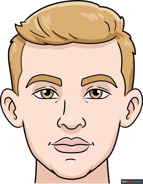 Simple Face Drawing, Male Face Drawing, Face Outline, Realistic Cartoons, Face Template, Drawing Tutorial Face, Drawing Face, Easy Drawing Tutorial, Boy Drawing