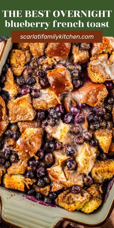 Overnight baked blueberry french toast casserole is made with rich buttery challah bread and sweet streusel topping. This easy breakfast casserole is perfect for the holidays and prepped in just 20 minutes! Challah French Toast Casserole, Challah Bread French Toast, Blueberry French Toast Bake, French Toast Bake Overnight, Blueberry French Toast Casserole, Challah French Toast, Baked French Toast Casserole, French Toast Casserole Overnight, Overnight French Toast