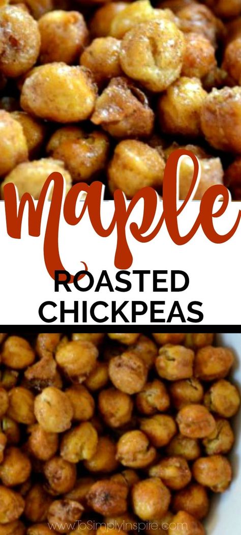 Cinnamon Roasted Chickpeas, Sweet Roasted Chickpeas, Sweet Chickpea Recipes, Nut Recipes Snacks, Maple Chickpeas, Baked Chickpeas Snack, Cinnamon Chickpeas, Chickpeas Roasted, Nut Free Snacks