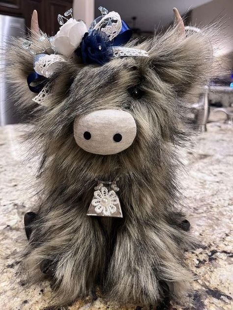 Dollar Tree Fanatics Crafts & Decor | I just finished my 2nd highland cow… | Facebook Diy Dollar Tree Highland Cow, Diy Cow Crafts For Adults, How To Make A Highland Cow, Dollar Tree Highland Cow, Diy Highland Cow Crafts, Miniature Highland Cow, Highland Cow Craft, Trending Diy Crafts, Highland Cow Crafts