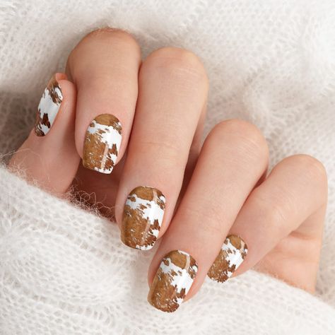 Cowhide Nails, Rodeo Themed Birthday, Paw Print Nails, Brown Cow Print, Brown Watercolor, Flag Nails, Brown Nails Design, Hey Mama, Cowgirl Rodeo