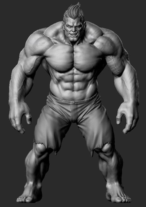 ArtStation - zbrush, June Ho Cho Anatomy Drawing Male, Zbrush Anatomy, Drawing Male, Zbrush Models, Zbrush Character, Hulk Art, Man Anatomy, Anatomy Sculpture, Digital Sculpture