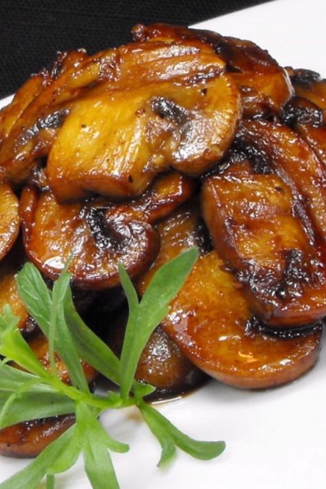 Mushrooms with a Soy Sauce Glaze | "I have tried just about every single mushroom recipe in this website and this one by far blows all of them out the box!! I loved it so much that I ate the whole thing almost by myself." #allrecipes #sidedishrecipes #sides #dinnersidedish #sidedishes Soy Sauce Glaze Recipe, Soy Sauce Glaze, Mushroom Dish, Fried Mushrooms, Dinner Side Dishes, Think Food, Diet Vegetarian, Glaze Recipe, German Food