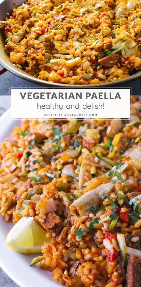 Vegetarian Paella Spanish, Veg Paella Recipe, Veggie Paella Recipe, Vegan Paella Recipe, Paella Recipe Vegetarian, Vegetarian Paella Recipe, Pialla Recipes, Paella Vegetarian, Vegetable Paella Recipe