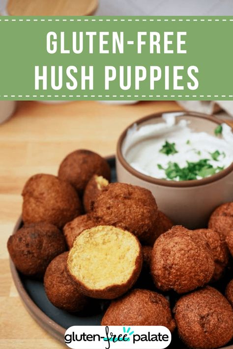 Gluten Free Hush Puppies Recipe, Gluten Free Hushpuppies, Gluten Free Hush Puppies, Baked Hush Puppies, Hypothyroid Diet, Gluten Free Apps, Hush Puppies Recipe, Gluten Free Sides Dishes, Bite Size Appetizers