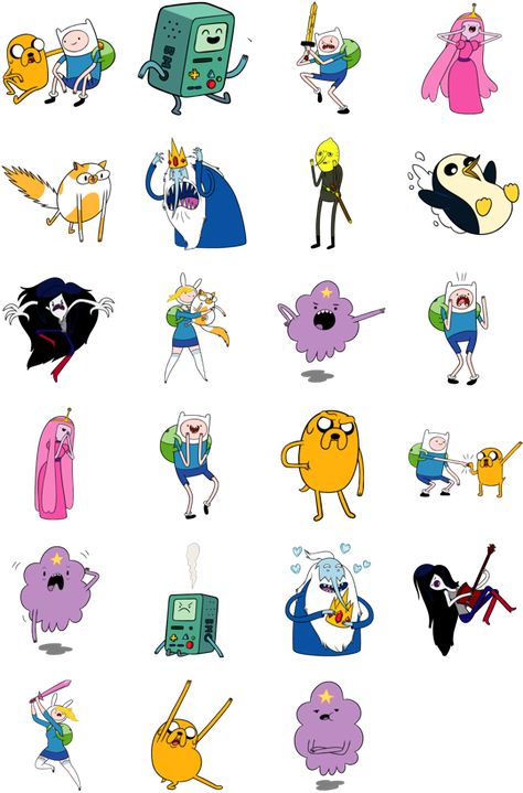 Adventure Time Stickers Printable, Adventure Time Characters All, Cartoon Network Characters Drawings, Gunter Adventure Time, Adventure Time Stickers, Cute Adventure Time, Stickers Drawing, Adventure Time Tattoo, Time Stickers