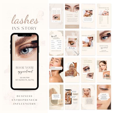 Lash Tech Instagram Story| Lash Artist Instagram Template| Eyelashes Extension Stories| Esthetician beauty Post| Social Media Canva Template #lashtech #lashartist #eyelashesinstagram #lashstory #eyelashesextension #beautyinstagram #skincareinstagram Lash Extensions Instagram Post, Lash Instagram Theme, Lash Artist Instagram, Lash Content, Lash Tech Instagram, Blogger Branding, Cosmetics Banner, Lash Business, Lash Salon