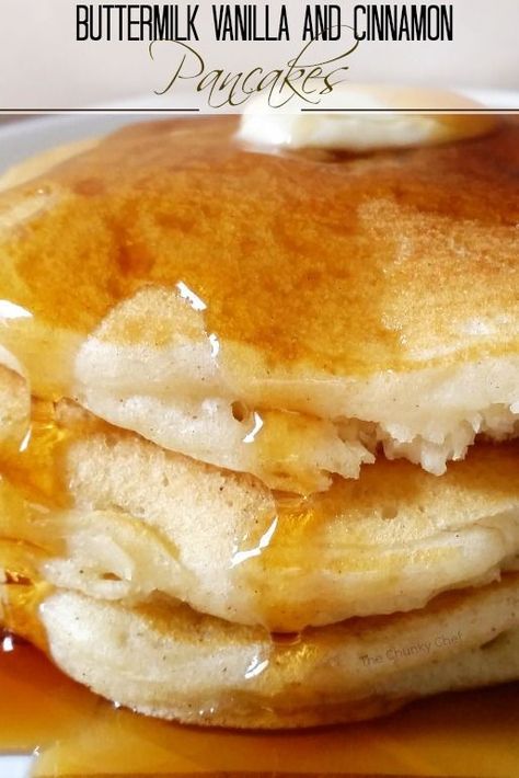 Pancake Protein, The Chunky Chef, Butter Pancakes, Chunky Chef, Pancakes From Scratch, Cinnamon Pancakes, Buttermilk Recipes, Cinnamon Butter, Orzo Salad