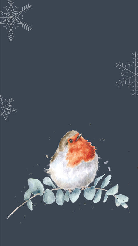 Robin Phone Wallpaper by Wrendale Designs Cat Phone Wallpaper, Wrendale Designs, Cosy Christmas, Christmas Seasons, Phone Wallpaper, Christmas, Animals, Design