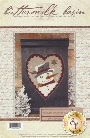 Woolen Snowman Heart Pattern: This darling snowman decoration is the perfect addition to your home this holiday season! Pattern includes all instructions for the 12 Buttermilk Basin, Wool Mats, Pilgrim Hat, Wool Applique Patterns, Penny Rugs, Wool Projects, Block Of The Month, Applique Pattern, Wool Crafts