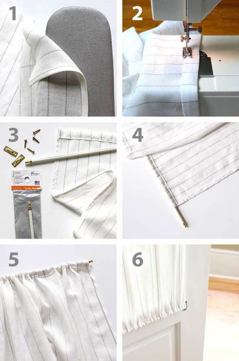 French Door Curtains Diy, Diy French Doors, Door Curtains Diy, Door Panel Curtains, Curtain Sewing Pattern, Door Shades, Door Window Covering, French Door Curtains, Layered Curtains