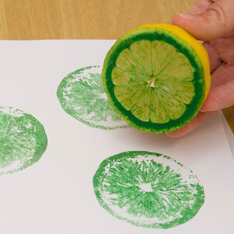 Fruit and Veggie Prints Kunst For Barn, Aktiviti Kanak-kanak, Aktivitas Montessori, Diy Stamp, Easy Tutorial, Diy Wall Art, Cool Diy, Diy Wall, Kids Crafts