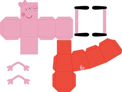 Peppa Pig Paper Toy on Behance Heo Peppa, Printable Paper Toys Templates, Fun Rainy Day Activities, Flowers Paper Craft, Cube Template, Paper Toy Printable, Pig Toys, Make Paper Flowers, George Pig