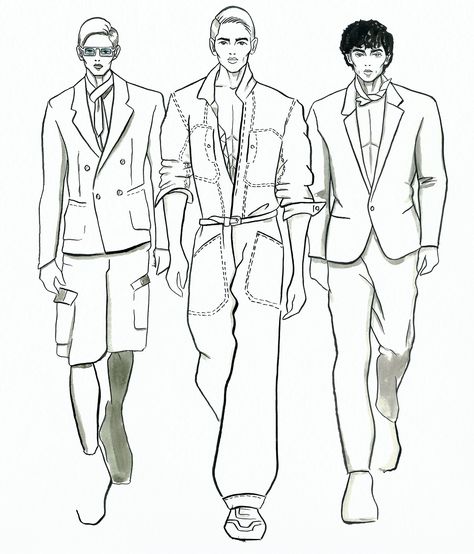 Mens Fashion Illustration Sketches, Mens Croqui, Sports Wear Fashion Illustration, Amber Scholl, Men Illustration, Fashion Sketches Men, Army Look, Fashion Illustration Poses, Fashion Model Sketch