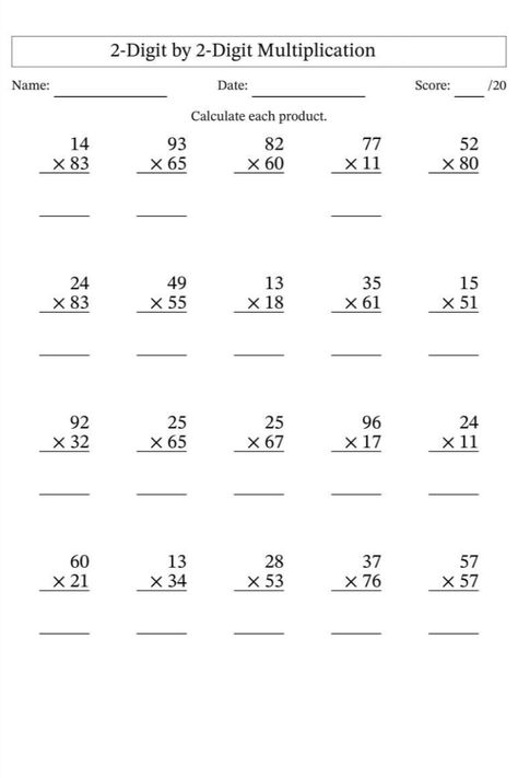 Multiplication Drills, Two Digit Multiplication, Addition Coloring Worksheet, Double Digit Multiplication, Math Worksheets For Kids, Multiplication Activities, Coloring Worksheet, Multiplication Practice, Addition And Subtraction Worksheets