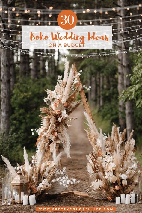 Hobo Wedding Centerpieces, Rustic Boho Wedding Backdrop Reception, Boho Chic Arch Wedding, How To Make Boho Floral Arrangement, Boho Wedding On A Budget Ideas, Dried Flowers Ideas For Wedding, Bohemian Table Centerpieces, Boho Wedding Centerpieces Diy Wedding Table Decor, Boho Wedding Centre Piece Ideas