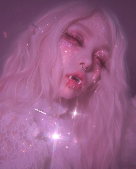 Have a FANGTASTIC Tuesday 😽🧛🏽‍♀️🩷✨ On Wednesday I’m bringing back vi0lent variety packs. Go get em today! FANGS OUT 🦷🔪 Xo, Heather . . . . ✨All images created with Midjourney Niji 💓 . . . #VampireArt #VampireAesthetic #VampireLovers #pinkaesthetic #glitteraesthetic Kawaii Vampire Aesthetic, Draculaura Redesign, Pastel Vampire, Vampire Ideas, Pink Vampire, Pixie Aesthetic, Go Get Em, Pink Witch, Vampire Aesthetic