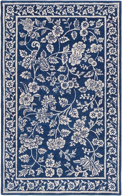 Blue And White Rug, Carpet Styles, Grey Carpet, Bone White, Neutral Rugs, Hand Tufted Rugs, White Rug, Floral Rug, Tufted Rug