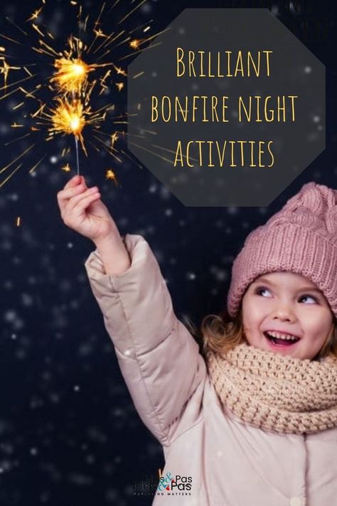 14 brilliant bonfire night activities for toddlers and kids. From sparkling recipes, explosive crafts and fun party games – we’ve got everything you need for a sizzling evening! Make this fireworks night the best ever with these fab bonfire night activities for little ones. #bonfirenight #bonfirenightcrafts #bonfirenightrecipes #bonfirenightfun #bonfirenightactivitiesforkids Bonfire Kids Activities, Bonfire Night Crafts For Kids, Bonfire Night Games, Bonfire Party Games, Bonfire Night Traditions, Night Activities For Kids, Bonfire Crafts, Bonfire Night Cake, Bonfire Games