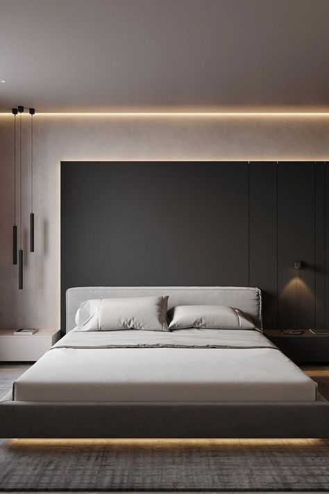 Discover elegant and functional minimalist bedroom ideas that make the most of small spaces. Achieve a stylish and serene bedroom with minimal effort Bedroom Marble, Elegant Bedroom Design, Bedroom Design Modern, Unique Bedroom Design, Modern Apartment Design, Bedroom Bed Design, Dark Interiors, Minimalist Room, Elegant Bedroom