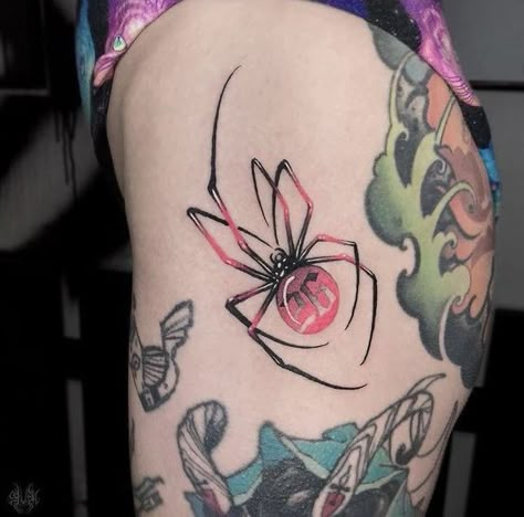 #CoolTattoos #TattooArt #InkMaster #TattooDesigns #InkedUp #TattooLovers #InkInspiration #TattooIdeas #CreativeInk #TattooStyle Spider Tattoos, Pentagram Tattoo, Red Tattoo Ideas, Red Ink Tattoo, Scary Spider, Pink Tattoo, Red Tattoo, Kawaii Tattoo, Spider Tattoo