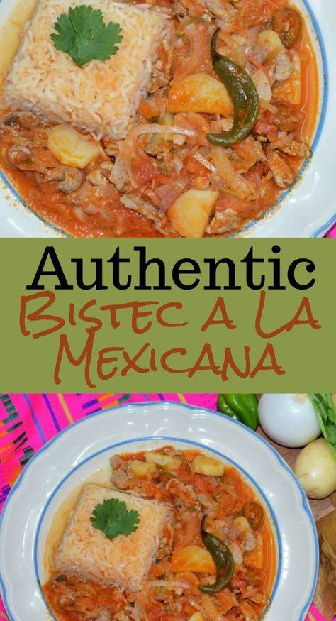 Bistek Recipe Mexican, Steak A La Mexicana Recipe, Mexican Steak Recipes, Milanesa Recipe Steak, Bistec Recipe, Angus Beef Recipes, Milanesa Recipe, Bistek Recipe, Mexican Steak