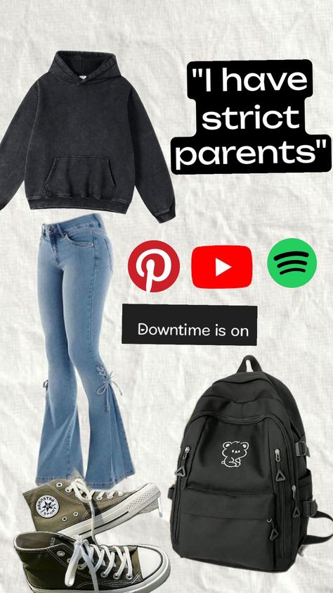 I hate having strict parents #strictparents Cute Outfits If You Have Strict Parents, Strict Parent Tips, Strict Parents Aesthetic, Strict Parents Tips, Having Strict Parents, Strict Parents Truths, University Fits, Playlist Aesthetic, School Backpack Essentials